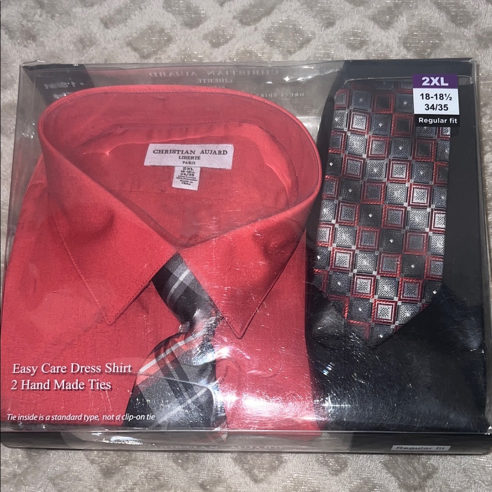Red Dress Shirt with Ties